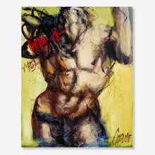 Johanne Corno, Yellow Graffiti, c. 2000, oil on canvas