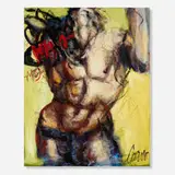 Johanne Corno, Yellow Graffiti, c. 2000, oil on canvas
