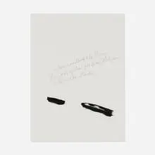 Where he mastered the Dewey Decimal system… (from Thinking of You) by Raymond Pettibon, 1998, graphite and ink on printed paper (double-sided), sold Jul 2025