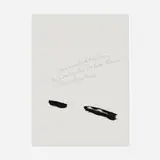 Raymond Pettibon, Where he mastered the Dewey Decimal system… (from Thinking of You), 1998, graphite and ink on printed paper (double-sided)