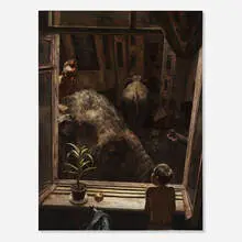 Vasily Shulzhenko, Morning Elephants in the Yard, 1996, oil on canvas