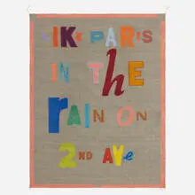 Jack Pierson, Like Paris in The Rain on 2nd Ave, 2007, wool tapestry