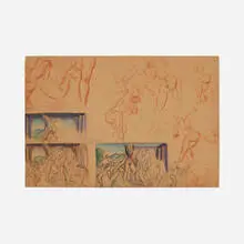 Lorser Feitelson, Studies for Bathers (The Pavilion), 1923, crayon on paper