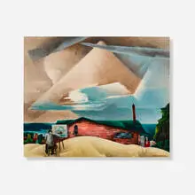 William Schwartz, Landscape with Artist, oil on linen