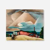 William Schwartz, Landscape with Artist, oil on linen