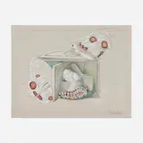 Ellen Lanyon, Parnassus Apollo, 1975, colored pencil and pencil on paper