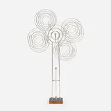 Joseph Burlini, Untitled (Kinetic Sculpture), 1979, chrome-plated steel, acrylic, walnut