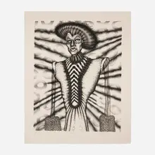Ed Paschke, Tudor, 1976, lithograph on paper