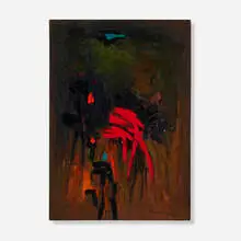 Ralph Rosenborg, Night Landscape, 1965, oil on canvas