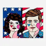 Romero Britto, The American Dream, 2014, oil pen, diamond dust and acrylic on canvas