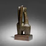 Richard O'Hanlon, 2 Figures, bronze, stained walnut