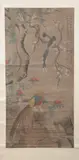 Hu Mei, Bird and Phoenix Amongst Flowering Branches, Ink and color on paper scroll, signed and sealed