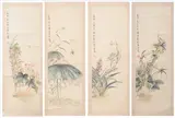 Pu Jiang, "Four Seasons", Four ink and color scrolls