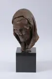 A. A. Michael Giacomantonio, Bust of Old Woman, Bronze, dark brown patina, on a black granite plinth - Height: 12 3/4 in