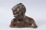 A. A. Michael Giacomantonio, Bust of Young Girl, Bronze with light brown patina - Height: 12 1/2 in