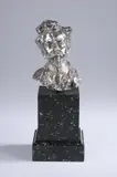 Seraphim Soudbinine, Portrait Bust (Alexandre Scriabine?), Silvered bronze, on a black granite plinth - Height: 11 1/2 in. 11 inch height includes base - sculpture measures 5 inches