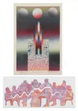 Thaddeus Lapinski, Tranquility, Color intaglio print - Plate: 9 in. x 22 1/2 in