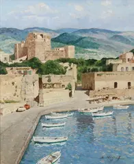 Boris Novikoff, Byblos, Oil on artist board