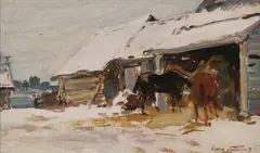 Sergey Gerasimov, Winter, Oil on artist board