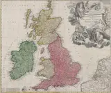 Johann Baptist Homann, Magnae Britanniae 1749, Engraving with hand-coloring - Plate size: 19 3/8 in. x 22 3/4 in