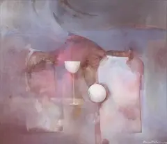 Barbara Pizyluska, Spotkanie, Oil on canvas