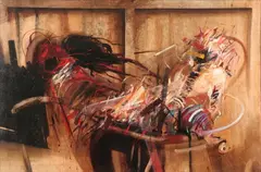 Józef Walczak, Reclining Nude Abstract, Oil on canvas