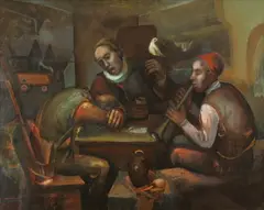Piotr Zajęcki, Circus Performers, Oil on canvas