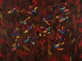 Costa Rican Birds by American School, Oil on canvas, sold Feb 2007