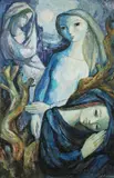 Jose Buigas, Women in Blue, Oil on canvas