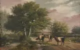 Alvan Fisher, Cows Grazing, Oil on canvas
