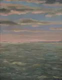 Jules Dupré, Seascape with Sailboats