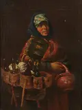 Cherubino Kirchmayr, Wine and Vegetable Seller, Oil on canvas