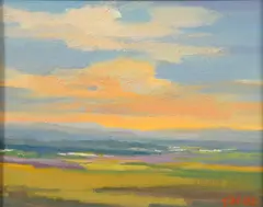 Teruko Wilde, Southwest Sunset, Oil on canvas board