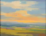 Teruko Wilde, Southwest Sunset, Oil on canvas board
