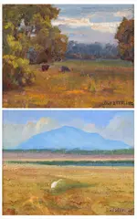 Dennis Westerling, PASTURE and MT, Oil on masonite