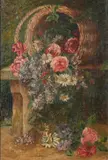 Untitled by American School, FLOWER BASKET CASCADE, oil on canvas, offered Feb 2007