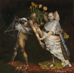 Clemance Gregory, Allegory, Oil on panel