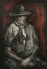 Noel Rockmore, Portrait of a Man, Oil on masonite