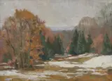 Untitled by American School, EARLY NEW JERSEY WINTER, oil on canvas board, offered Feb 2007