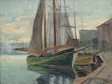 Emile Gruppé, Sailboats, Oil on canvas