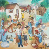 Wilson Bigaud, Haitian Market Scene