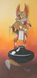 Jimmy Yellowhair, Navaho Dressed As Corn Dancer, Acrylic on canvas