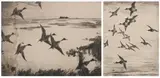 Frank Benson, HIGH FLYING DUCKS and GEESE: TWO WORKS, Etching