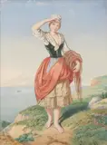 Jules Bouvier, La Falaise Boulogne, Watercolor