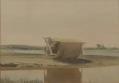 Dwight William Tryon, Drying Rack, Watercolor on paper