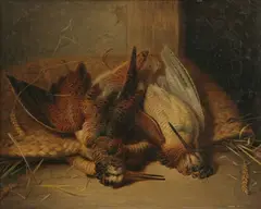 George Stevens, Two Pheasants After the Hunt, Oil on canvas