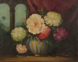 Flowers with Columns by Adrienne Hermine Deak-henczne, Oil on canvas, sold Feb 2007