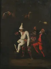 Untitled by Continental School, COMMEDIA DELL'ARTE FIGURES, oil on canvas, sold Feb 2007