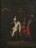 Untitled by Continental School, COMMEDIA DELL'ARTE FIGURES, oil on canvas, sold Feb 2007