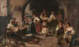Pietro Tonetto, Trattoria, Oil on canvas